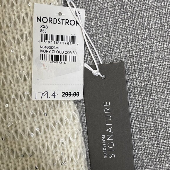 Cashmere Wool Sweater Womens XXS Oversized Alpaca Sequin Nordstrom Signature New - Picture 11 of 12